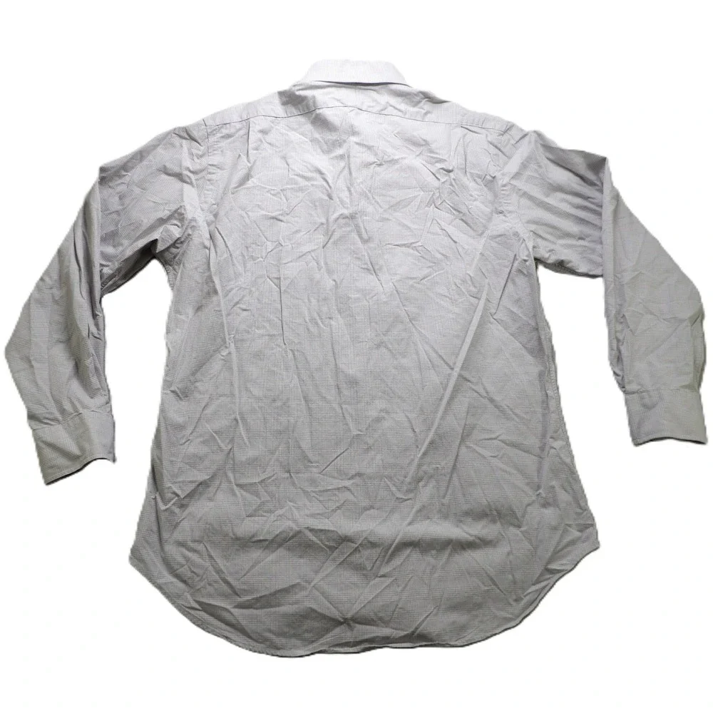 VTG Polo Ralph Lauren Regent BD Shirt Men 16 32/33 Gray Gingham Pony Cotton LS